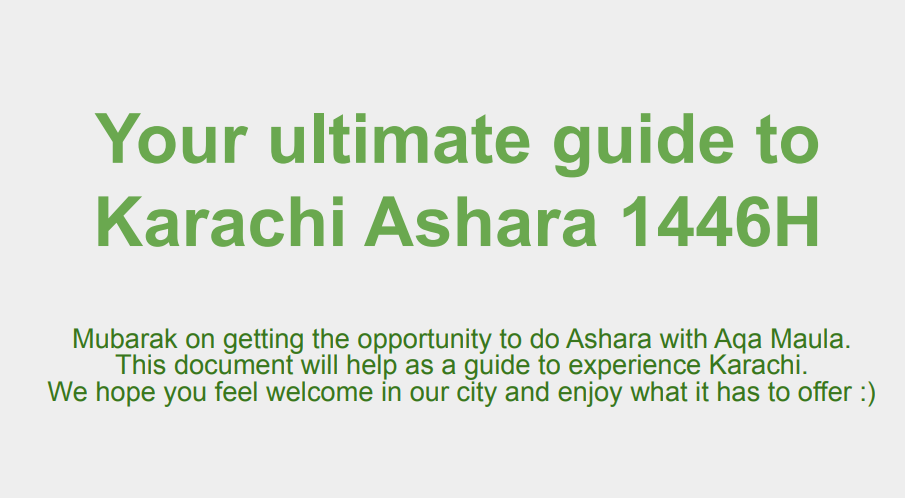 “Ultimate guide to Karachi Ashara 1446H”